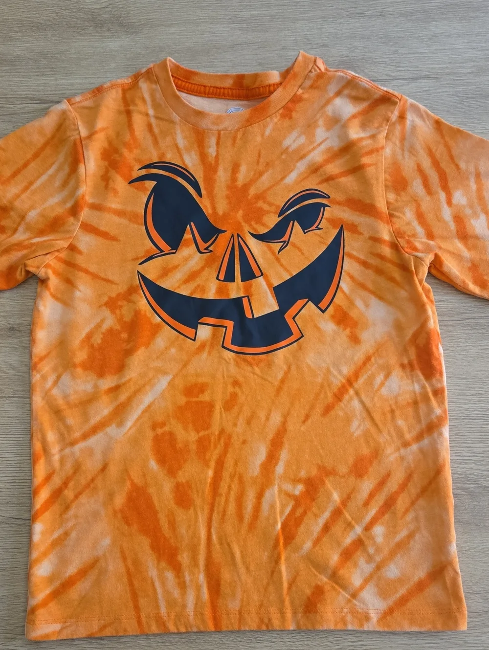 wonder nation Orange Tie-Dye Pumpkin Face Tee
